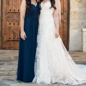 Navy Halter Formal Bridesmaid Mother of the Bride Dress